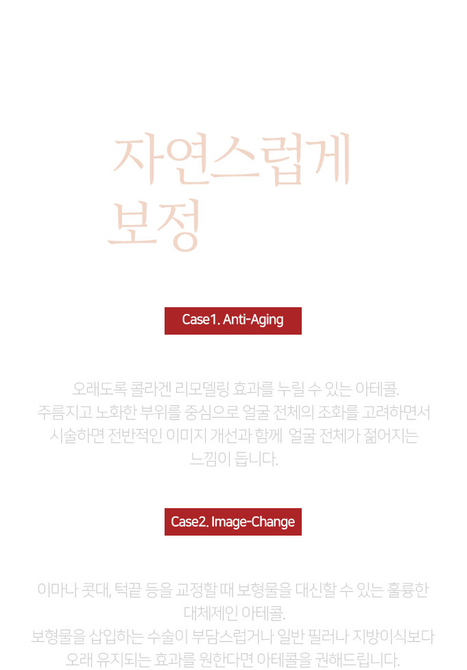 디테일하고 감각적인 시술로 자연스럽게 보정합니다.